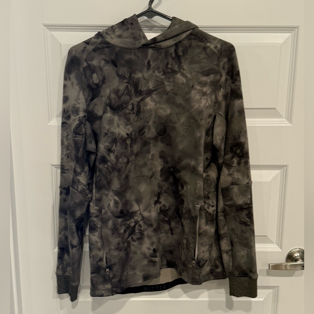 Lululemon Mens S License to Train Textured Green Camouflage Luxe Hoodie